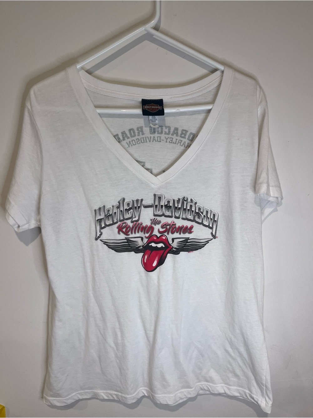 Harley-Davidson White Tee with Red Tongue Graphic